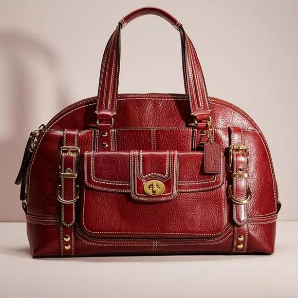 Coach Handbags - Vintage coach miranda satchel in Bordeaux and brass